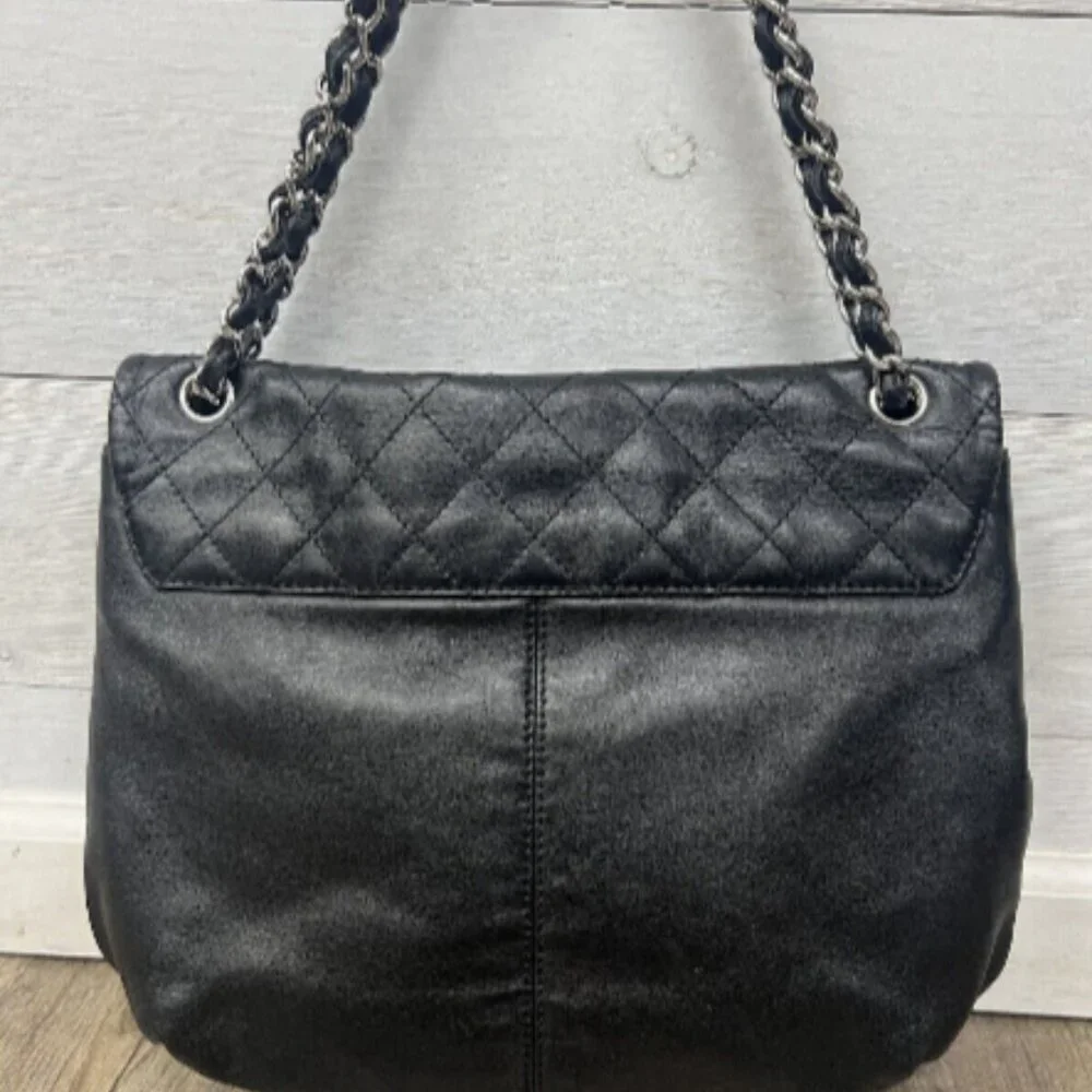 Chanel Lambskin Quilted Large Trianon Messenger Flap black